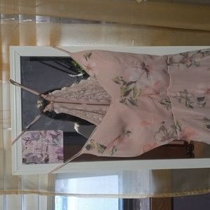 Light pink floral formal dress.